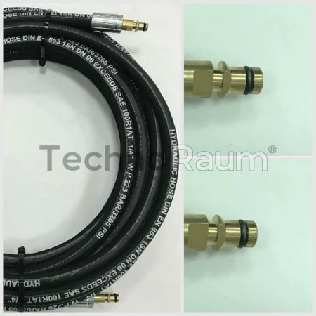 Шланг высокого давления резиновый DN6 двухоплеточный для Karcher 10 м штуцер NEW - штуцер NEW